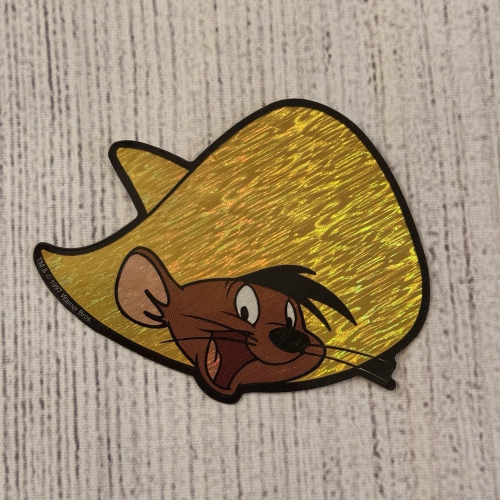 Vintage 1997 Speedy Gonzales Looney Tunes Holographic Vending Machine Sticker